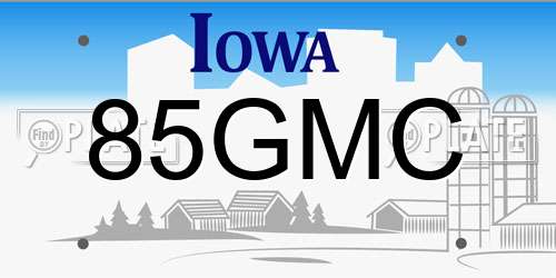 85GMC Iowa License Plate