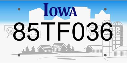 85TF036 Iowa License Plate