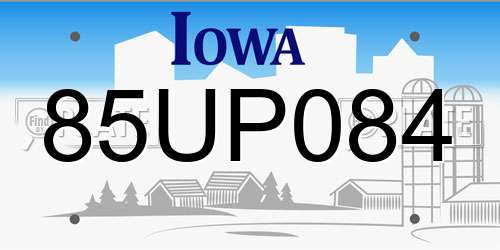 85UP084 Iowa License Plate