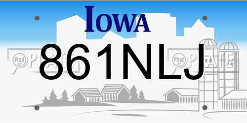 861NLJ Iowa License Plate