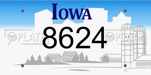 8624 Iowa License Plate