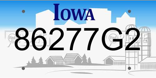 86277G2 Iowa License Plate