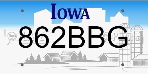 862BBG Iowa License Plate