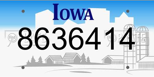 8636414 Iowa License Plate