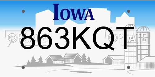 863KQT Iowa License Plate