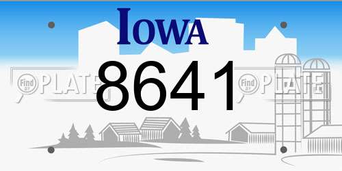 8641 Iowa License Plate