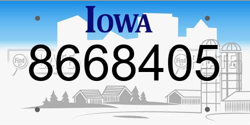 8668405 Iowa License Plate