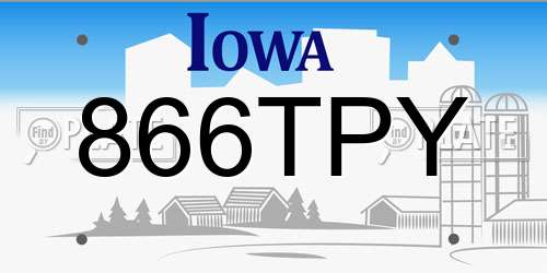 866TPY Iowa License Plate