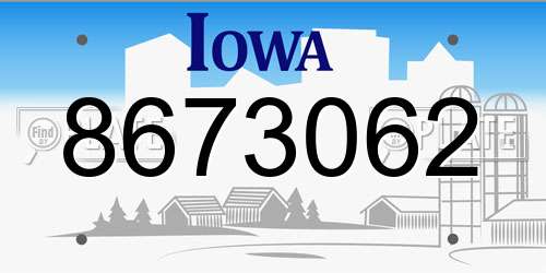 8673062 Iowa License Plate