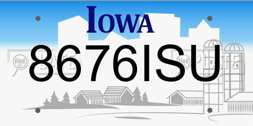 8676ISU Iowa License Plate