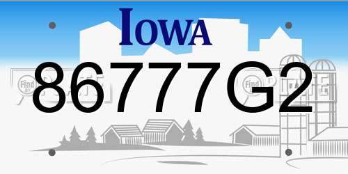 86777G2 Iowa License Plate