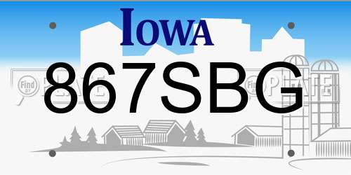 867SBG Iowa License Plate