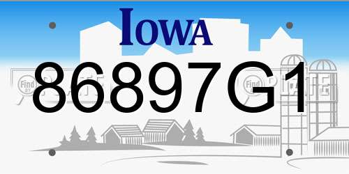 86897G1 Iowa License Plate