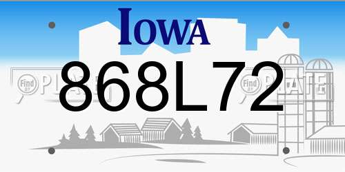 868L72 Iowa License Plate