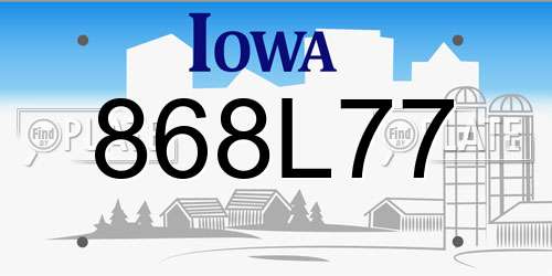 868L77 Iowa License Plate