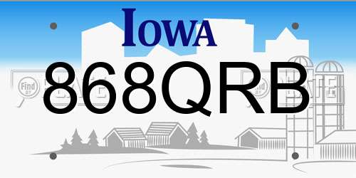 868QRB Iowa License Plate