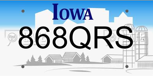 868QRS Iowa License Plate