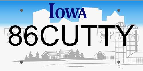 86CUTTY Iowa License Plate