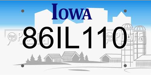 86IL110 Iowa License Plate