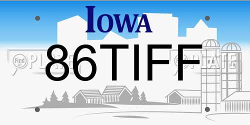 86TIFF Iowa License Plate
