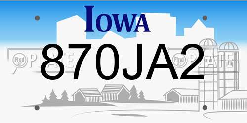 870JA2 Iowa License Plate