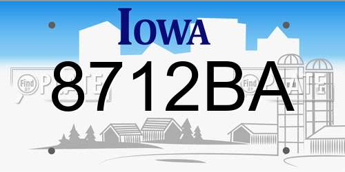 8712BA Iowa License Plate