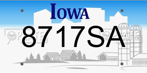 8717SA Iowa License Plate