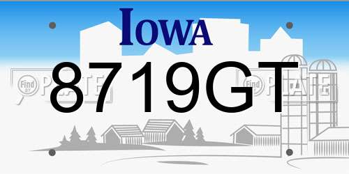 8719GT Iowa License Plate