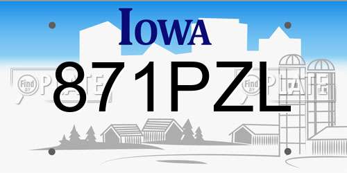 871PZL Iowa License Plate
