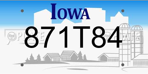 871T84 Iowa License Plate