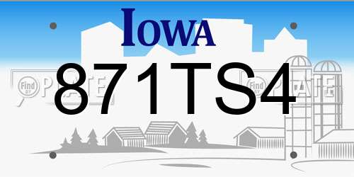 871TS4 Iowa License Plate