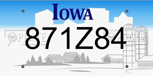 871Z84 Iowa License Plate