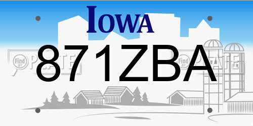 871ZBA Iowa License Plate