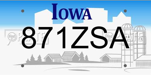 871ZSA Iowa License Plate