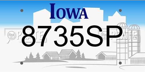 8735SP Iowa License Plate