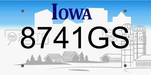 8741GS Iowa License Plate