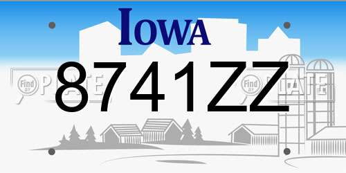 8741ZZ Iowa License Plate