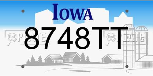 8748TT Iowa License Plate