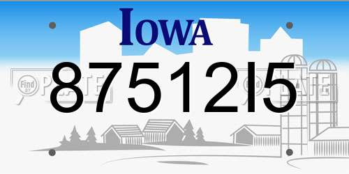 87512I5 Iowa License Plate