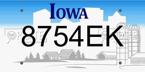8754EK Iowa License Plate