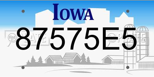 87575E5 Iowa License Plate