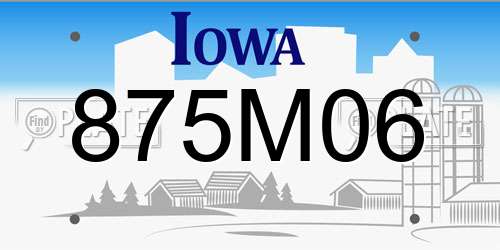 875M06 Iowa License Plate
