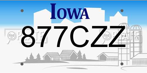 877CZZ Iowa License Plate