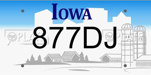 877DJ Iowa License Plate