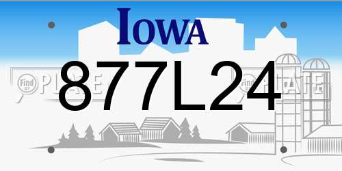 877L24 Iowa License Plate