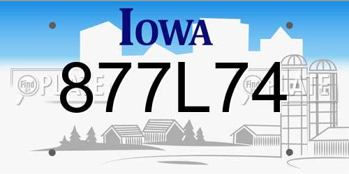 877L74 Iowa License Plate