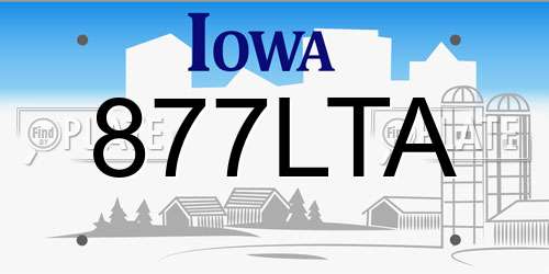 877LTA Iowa License Plate