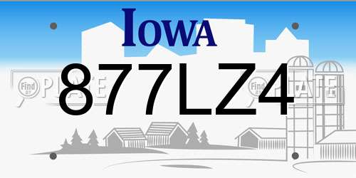 877LZ4 Iowa License Plate