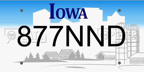 877NND Iowa License Plate