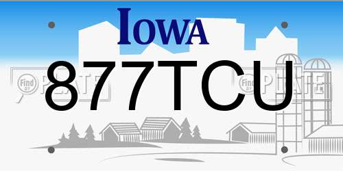877TCU Iowa License Plate